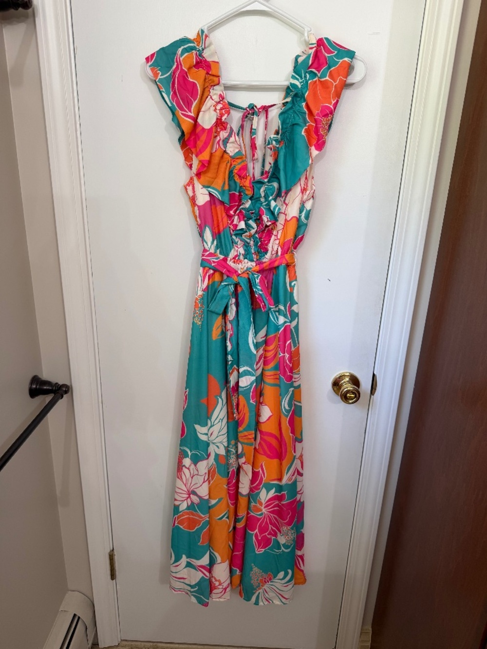 Red Dress Boutique Tropical Floral Tie Front Dress, Size Medium